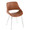 Fabrico Mid-Century Modern Accent/Dining Chair in Chrome Metal and Camel Faux Leather- Set of 2 — product view