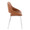 Fabrico Mid-Century Modern Accent/Dining Chair in Chrome Metal and Camel Faux Leather- Set of 2 — side view