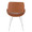 Fabrico Mid-Century Modern Accent/Dining Chair in Chrome Metal and Camel Faux Leather- Set of 2 — back view