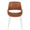 Fabrico Mid-Century Modern Accent/Dining Chair in Chrome Metal and Camel Faux Leather- Set of 2 — front view