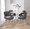 Fabrizzi dining chair in Chrome Metal, Grey PU, featuring upholstered seat and open back