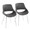 Fabrizzi dining chair in Chrome Metal, Grey PU, coordinated set view, featuring upholstered seat and open back