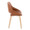 Fabrizzi dining chair in Natural Wood, Camel PU, side view, featuring upholstered seat and wood frame