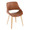 Fabrizzi dining chair in Natural Wood, Camel PU, product view, featuring upholstered seat and wood frame