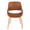 Fabrizzi dining chair in Natural Wood, Camel PU, front view, featuring upholstered seat and wood frame