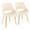 Fabrico Mid-Century Modern Accent/Dining Chair in Natural Wood and Cream Faux Leather- Set of 2 — pair view