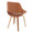 Fabrizzi dining chair in Zebra Wood, Camel PU, back and side view, featuring upholstered seat and wood frame