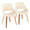 Fabrico Mid-Century Modern Accent/Dining Chair in Zebra Wood and Cream Faux Leather- Set of 2 — pair view