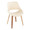 Fabrico Mid-Century Modern Accent/Dining Chair in Zebra Wood and Cream Faux Leather- Set of 2 — product view