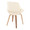 Fabrico Mid-Century Modern Accent/Dining Chair in Zebra Wood and Cream Faux Leather- Set of 2 — rear three-quarter view