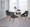 Fabrizzi dining chair in Zebra Wood, Grey PU, featuring upholstered seat and wood frame