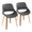 Fabrizzi dining chair in Zebra Wood, Grey PU, coordinated set view, featuring upholstered seat and wood frame
