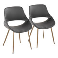 Fabrico Contemporary Accent Chair in Antique Copper Metal and Grey Faux Leather- Set of 2 — pair view