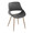 Fabrico Contemporary Accent Chair in Antique Copper Metal and Grey Faux Leather- Set of 2 — product view