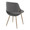 Fabrico Contemporary Accent Chair in Antique Copper Metal and Grey Faux Leather- Set of 2 — rear three-quarter view