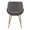 Fabrico Contemporary Accent Chair in Antique Copper Metal and Grey Faux Leather- Set of 2 — back view