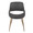 Fabrico Contemporary Accent Chair in Antique Copper Metal and Grey Faux Leather- Set of 2 — front view