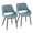 Fabrizzi dining chair in Dark Walnut Wood, Blue Fabric, coordinated set view, featuring wood frame