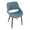 Fabrizzi dining chair in Dark Walnut Wood, Blue Fabric, top view, featuring wood frame