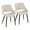 Fabrizzi dining chair in Dark Walnut Wood, Cream Fabric, coordinated set view, featuring wood frame