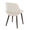 Fabrizzi dining chair in Dark Walnut Wood, Cream Fabric, back and side view, featuring wood frame