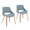 Fabrico Mid-Century Modern Dining/Accent Chair in Whitewashed Wood and Blue Fabric- Set of 2 — pair view