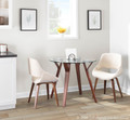 Fabrizzi accent chair in Walnut Wood, Cream Fabric