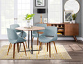 Fabrizzi accent chair in Walnut Wood, Blue Noise Fabric