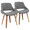 Fabrico Mid-Century Modern Dining/Accent Chair in Walnut and Grey Noise Fabric- Set of 2 — pair view