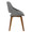 Fabrico Mid-Century Modern Dining/Accent Chair in Walnut and Grey Noise Fabric- Set of 2 — side view