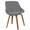 Fabrico Mid-Century Modern Dining/Accent Chair in Walnut and Grey Noise Fabric- Set of 2 — rear three-quarter view