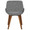 Fabrico Mid-Century Modern Dining/Accent Chair in Walnut and Grey Noise Fabric- Set of 2 — back view
