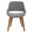 Fabrico Mid-Century Modern Dining/Accent Chair in Walnut and Grey Noise Fabric- Set of 2 — front view