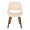 Fabrizzi accent chair in Walnut Wood, Cream PU, front view, featuring wood frame