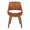 Fabrizzi accent chair in Walnut Wood, Camel PU, front view, featuring wood frame