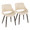 Fabrizzi dining chair in Dark Walnut Wood, Cream PU, coordinated set view, featuring wood frame