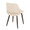 Fabrizzi dining chair in Dark Walnut Wood, Cream PU, back and side view, featuring wood frame