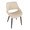 Fabrizzi dining chair in Dark Walnut Wood, Cream PU, top view, featuring wood frame