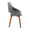 Fabrizzi accent chair in Walnut Wood, Grey PU, side view, featuring wood frame