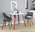 Fabrizzi accent chair in Walnut Wood, Grey PU, featuring wood frame