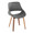 Fabrizzi accent chair in Walnut Wood, Grey PU, product view, featuring wood frame