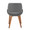 Fabrizzi accent chair in Walnut Wood, Grey PU, back view, featuring wood frame