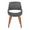 Fabrizzi accent chair in Walnut Wood, Grey PU, front view, featuring wood frame