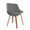 Fabrico Mid-Century Modern Dining/Accent Chair in Walnut and Grey Faux Leather- Set of 2 — rear three-quarter view