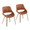 Fabrico Mid-Century Modern Dining/Accent Chair in Whitewashed Wood and Camel Faux Leather- Set of 2 — pair view