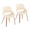 Fabrico Mid-Century Modern Dining/Accent Chair in Whitewashed Wood and Cream Faux Leather- Set of 2 — pair view