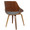 Fabrizzi Mid-Century Modern Dining/Accent Chair in Walnut Wood and Grey Fabric- Set of 2 — rear three-quarter view