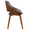 Fabrizzi Mid-Century Modern Dining/Accent Chair in Walnut and Grey Fabric — side view