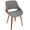 Fabrizzi Mid-Century Modern Dining/Accent Chair in Walnut and Grey Fabric — lifestyle photo 2