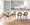 Fabrizzi Mid-Century Modern Dining/Accent Chair in Walnut and Cream Fabric — lifestyle photo 9